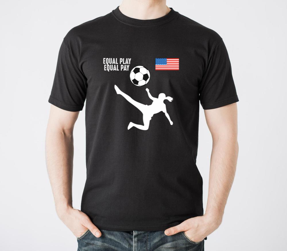 Soccer Equal Play Equal Pay American Flag - Unisex Standard T-Shirt