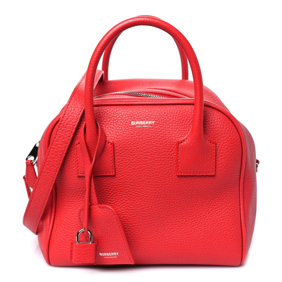 Soft Grain Calfskin Small Cube Bowling Bag Bright Red