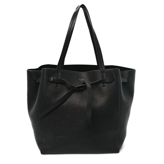 Soft Grained Calfskin Small Belt Cabas Phantom Black