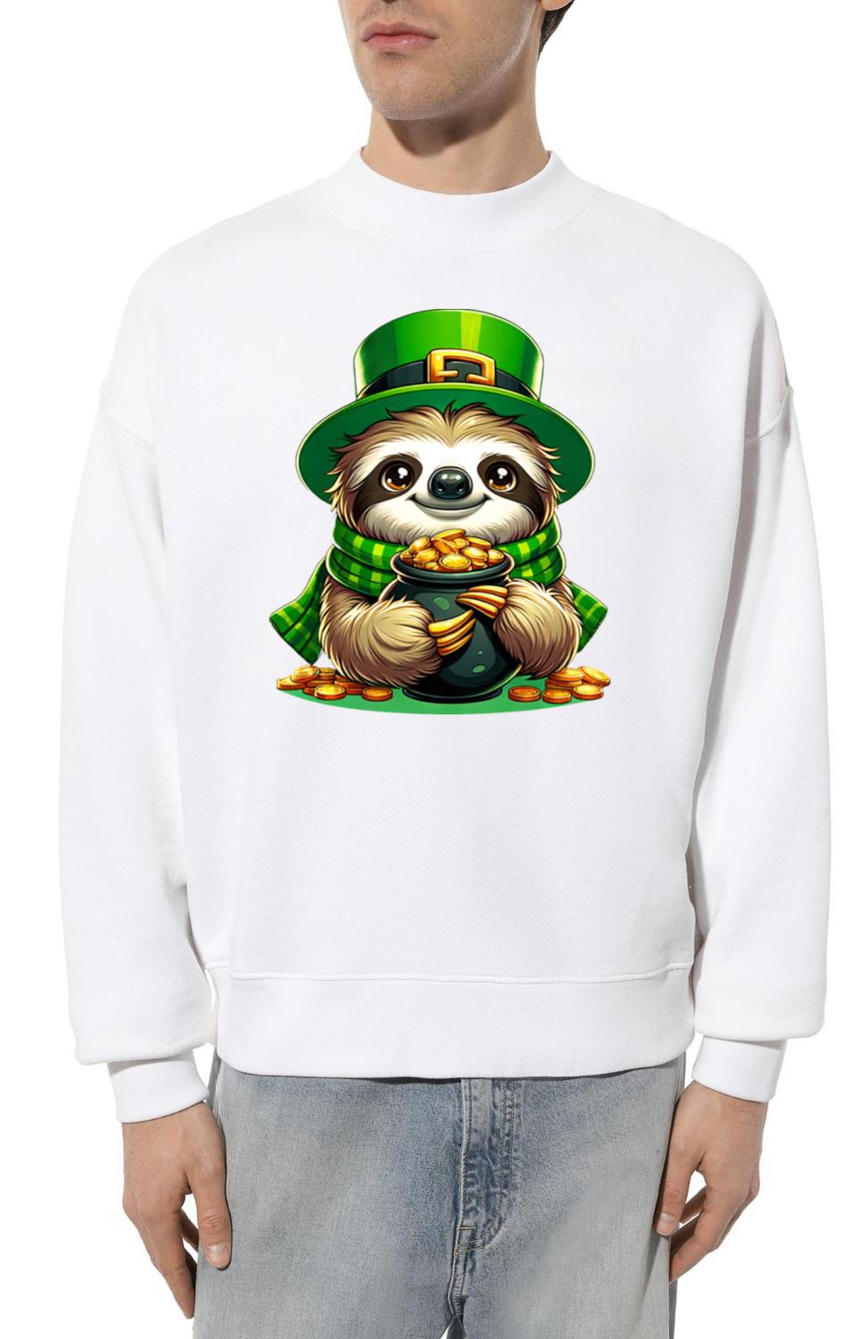 St. Patrick's Day Sloth in Gold - Unisex Sweatshirt