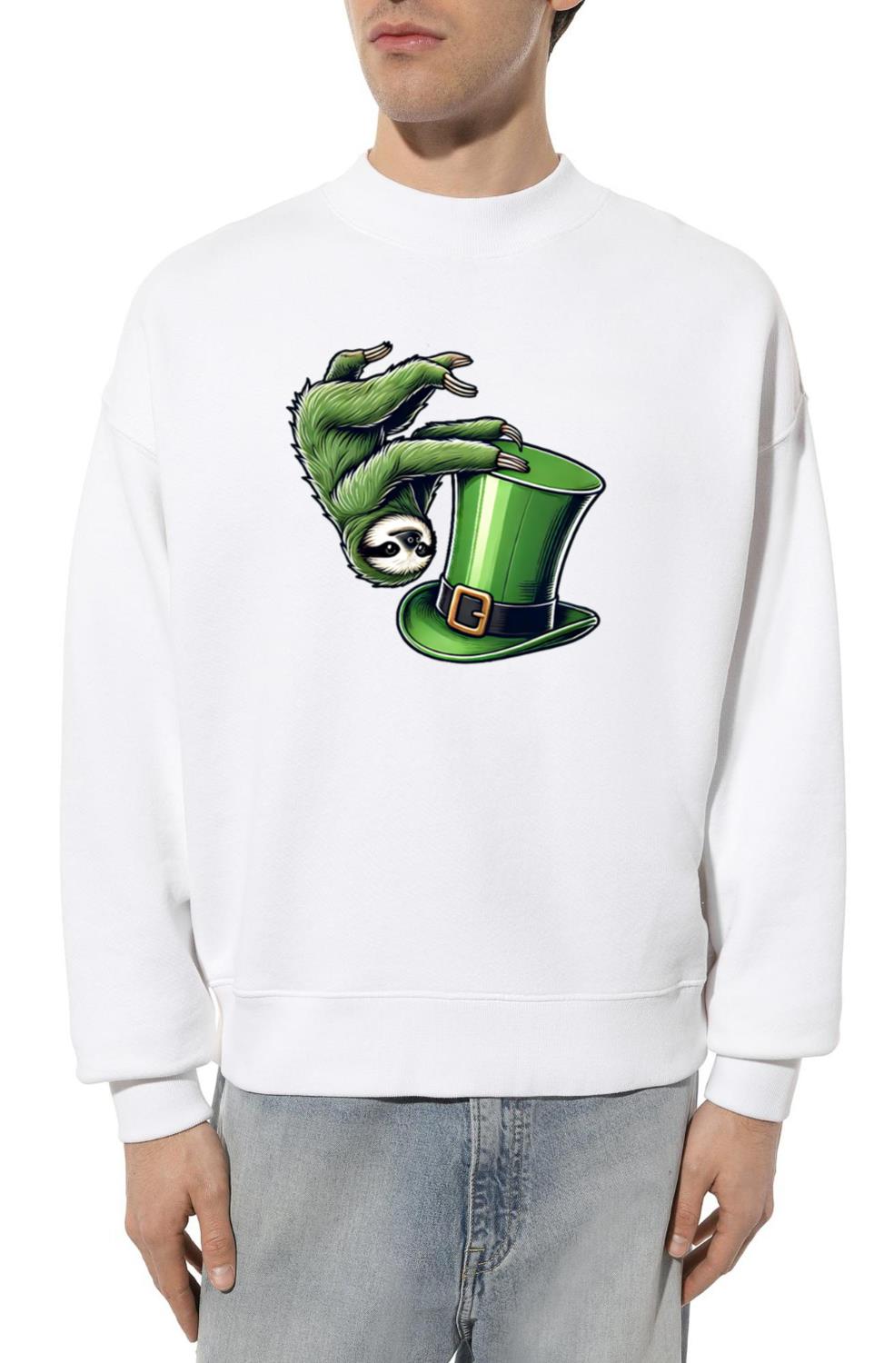 St. Patrick's Sloth Shamrock Handstand - Unisex Sweatshirt