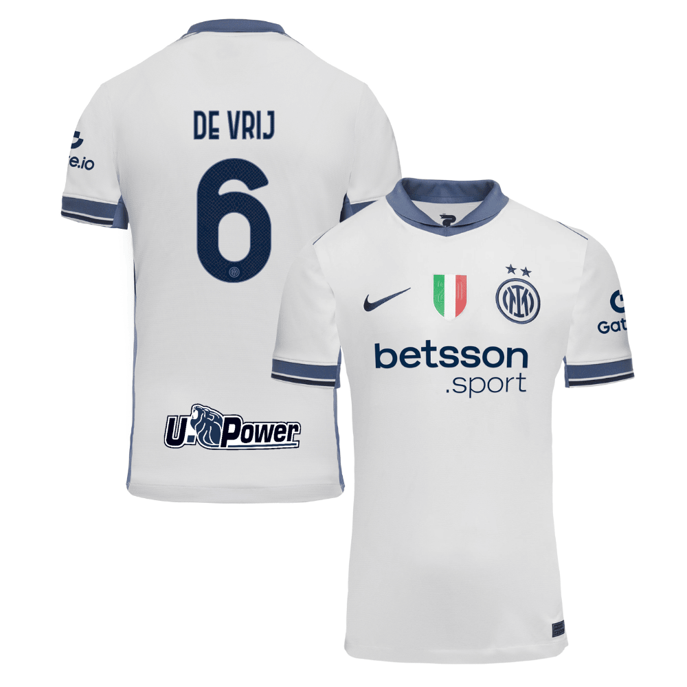 Stefan de Vrij 6 Inter Milan 2024-25 Away Men Jersey - White