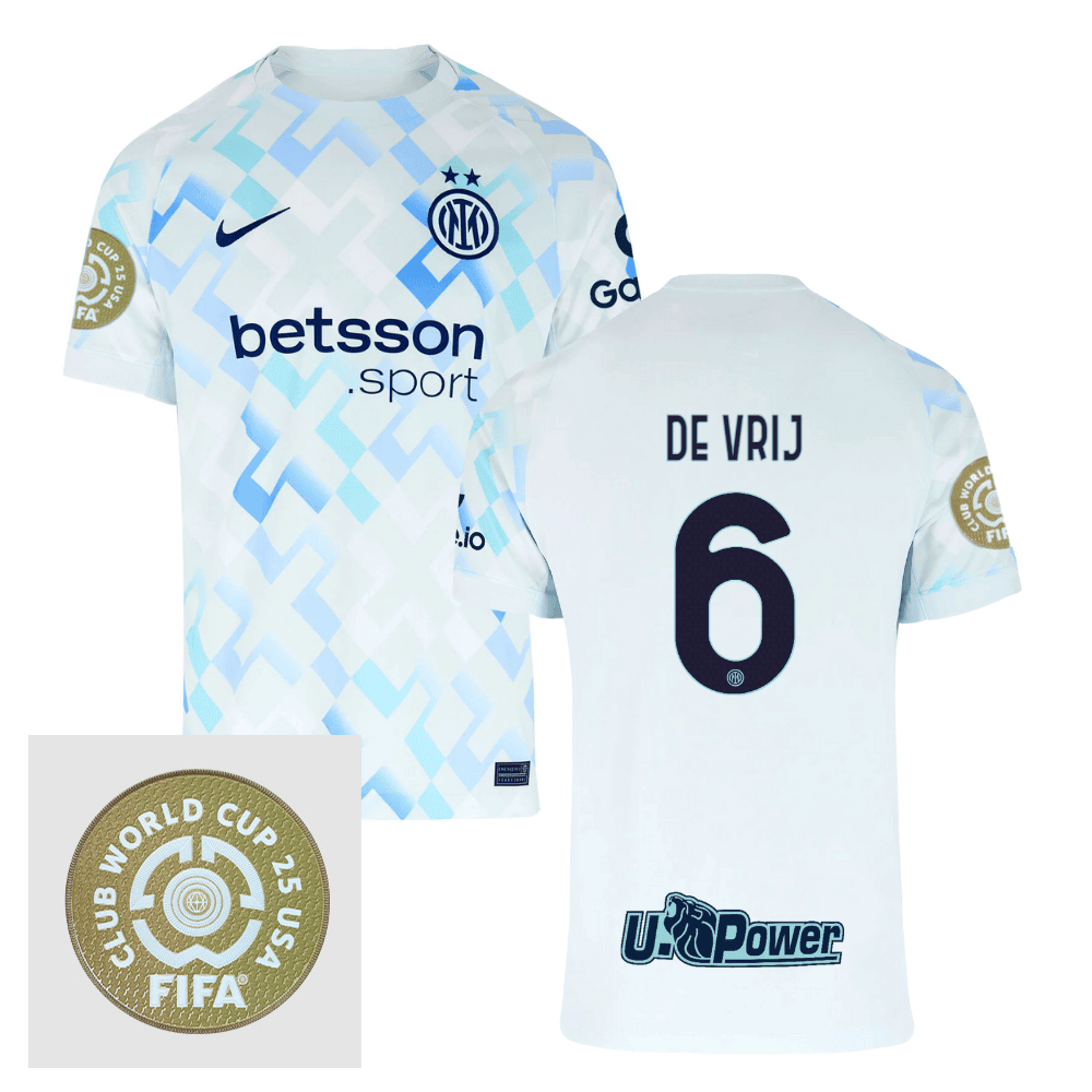 Stefan de Vrij 6 Inter Milan FIFA Club World Cup 25 USA Patch Away Men Jersey - White