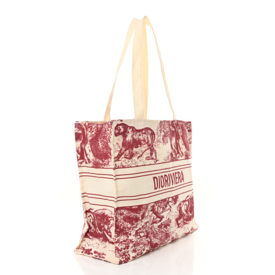 Straw Dioriviera Tote Red - Image 3