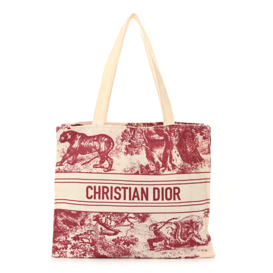 Straw Dioriviera Tote Red