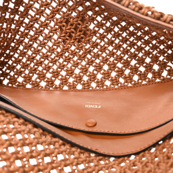 Straw Vitello King Woven Baguette Brandy - Image 5