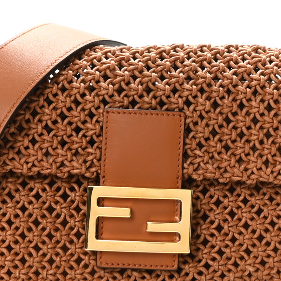 Straw Vitello King Woven Baguette Brandy - Image 8