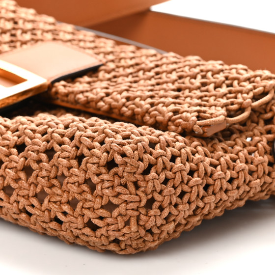 Straw Vitello King Woven Baguette Brandy - Image 10