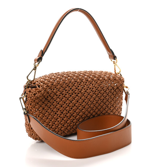 Straw Vitello King Woven Baguette Brandy - Image 3