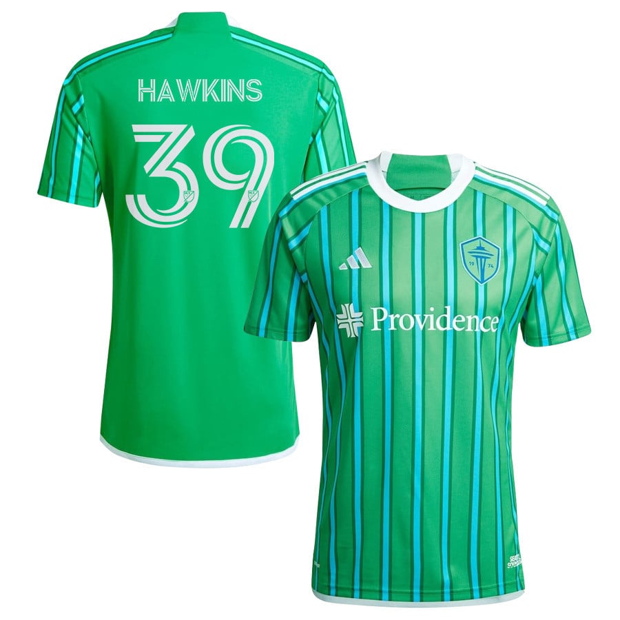 Stuart Hawkins 39 Seattle Sounders FC 2024 The Anniversary Kit Men Jersey - Green