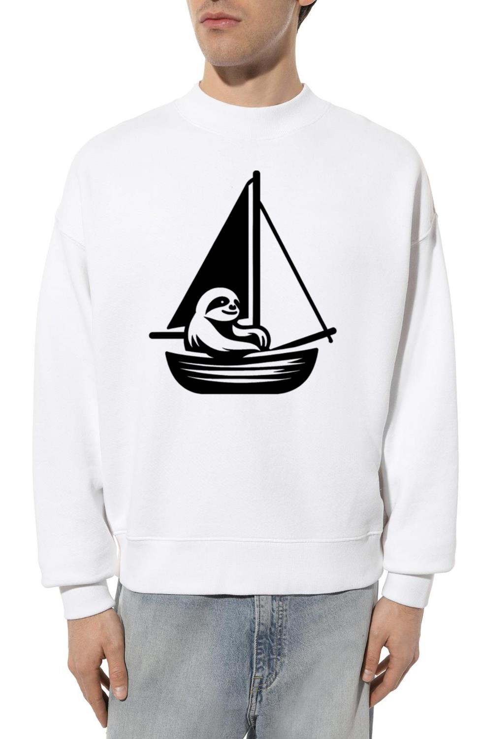 Summer sailing sloth silhouette cool - Unisex Sweatshirt