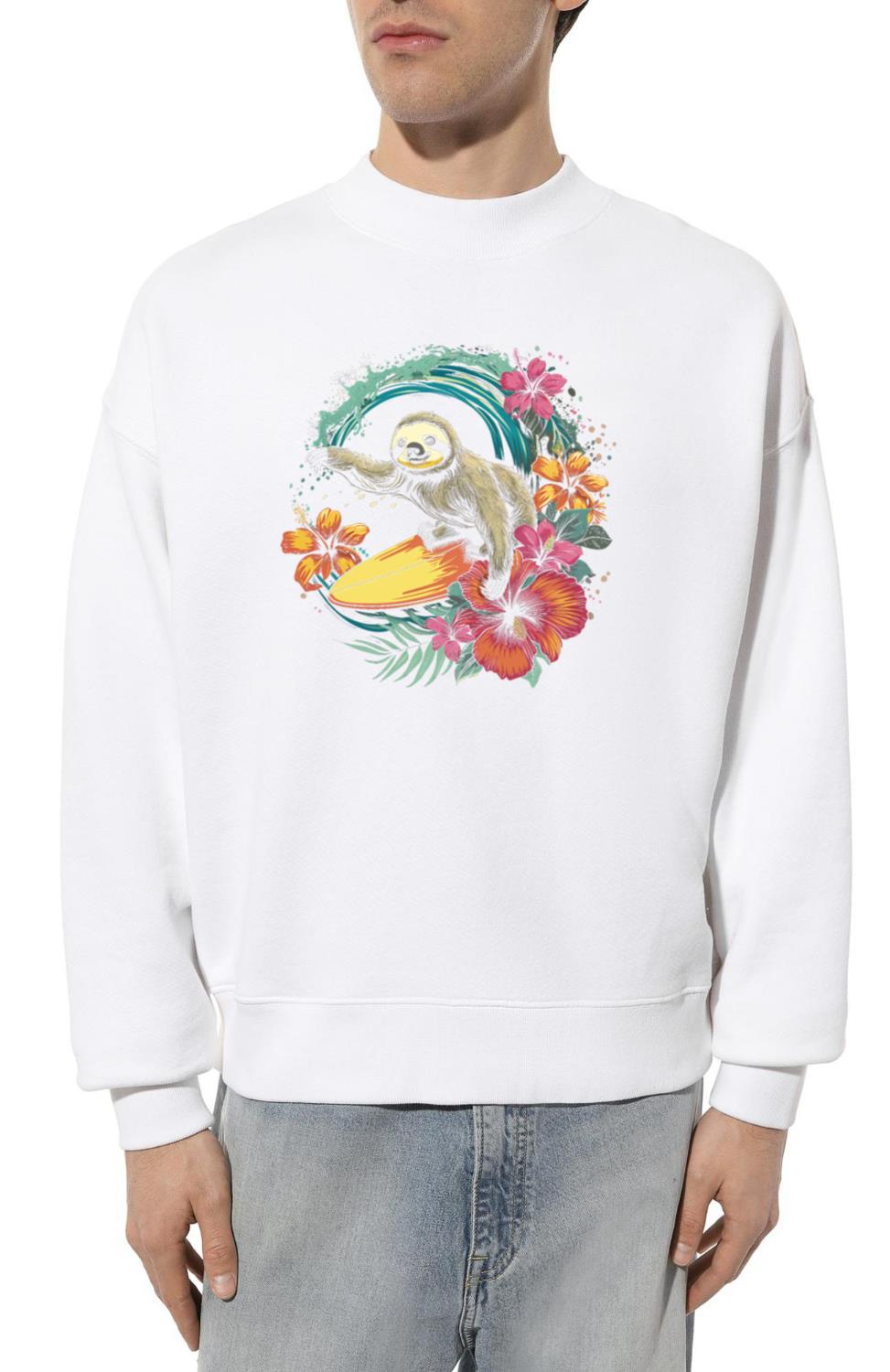 Surfer Sloth Gift Surf Vintage Surfing_1 - Unisex Sweatshirt