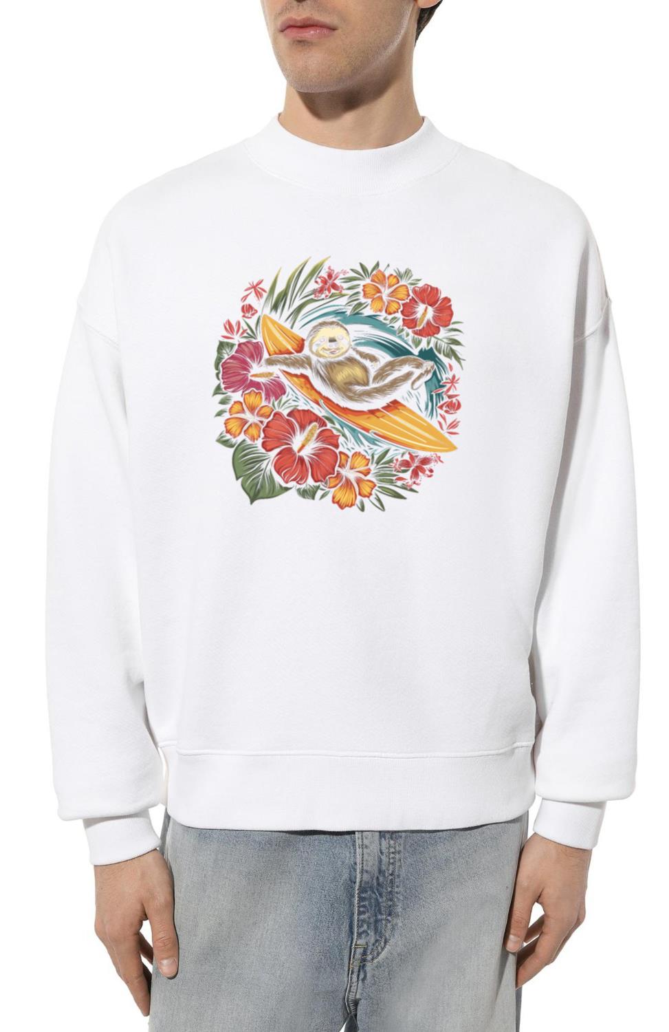Surfer Sloth Vintage Surf Gift - Unisex Sweatshirt