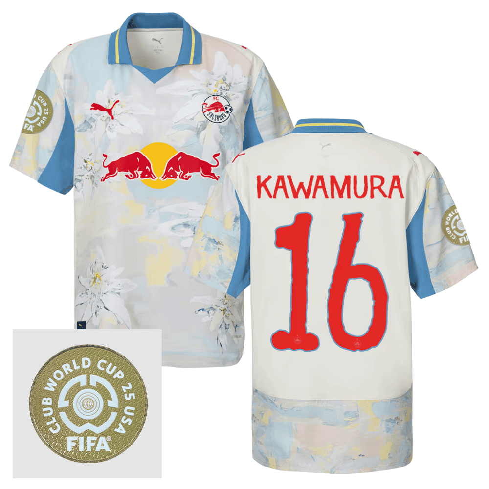 Takumu Kawamura 16 Red Bull Salzburg x KidSuper 2025/26 FIFA Club World Cup 25 USA Patch Men Jersey - Beige