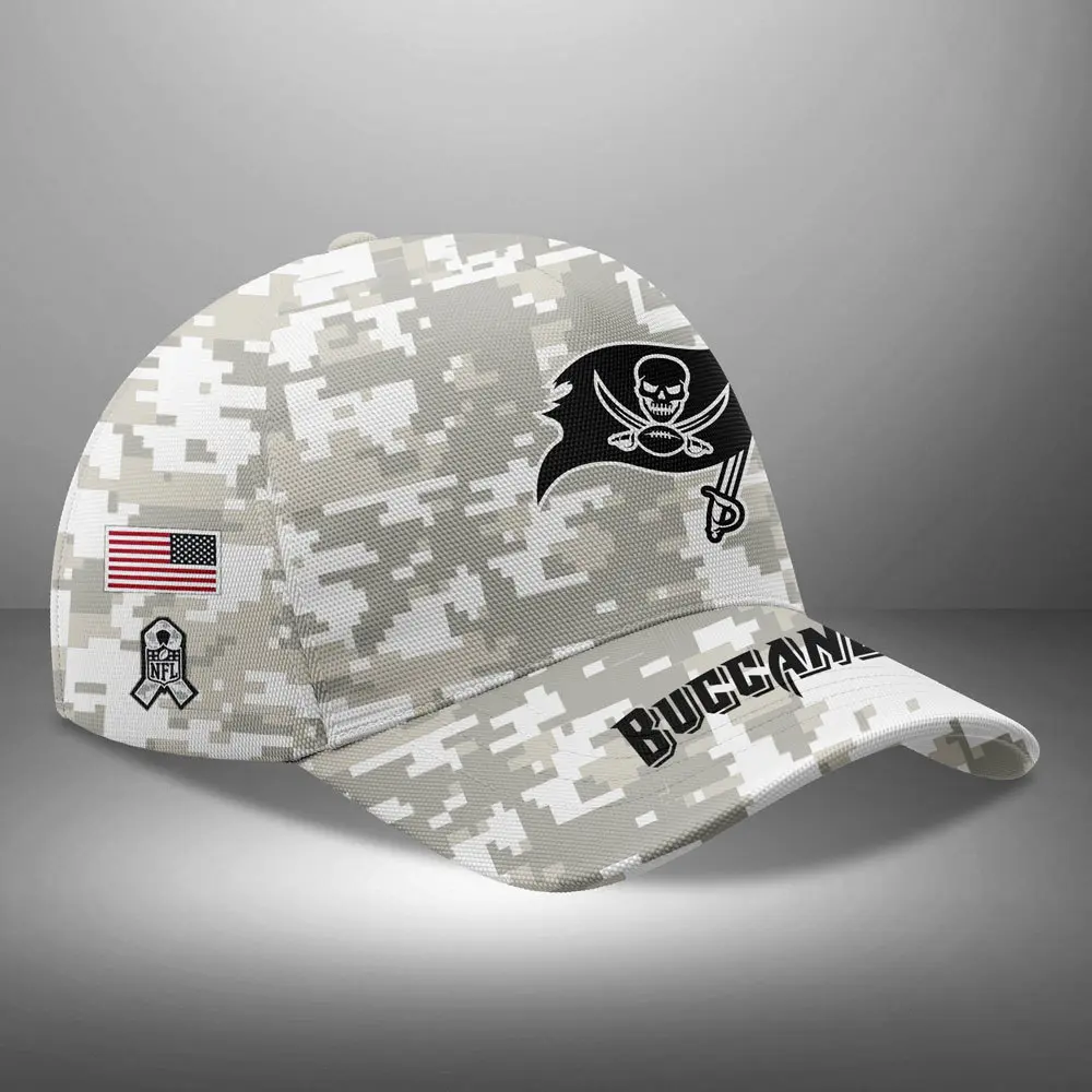 Tampa Bay Buccaneers Nfl Arctic Camo 2024 Salute To Service Custom Name And Year Classic Cap Wcc1029