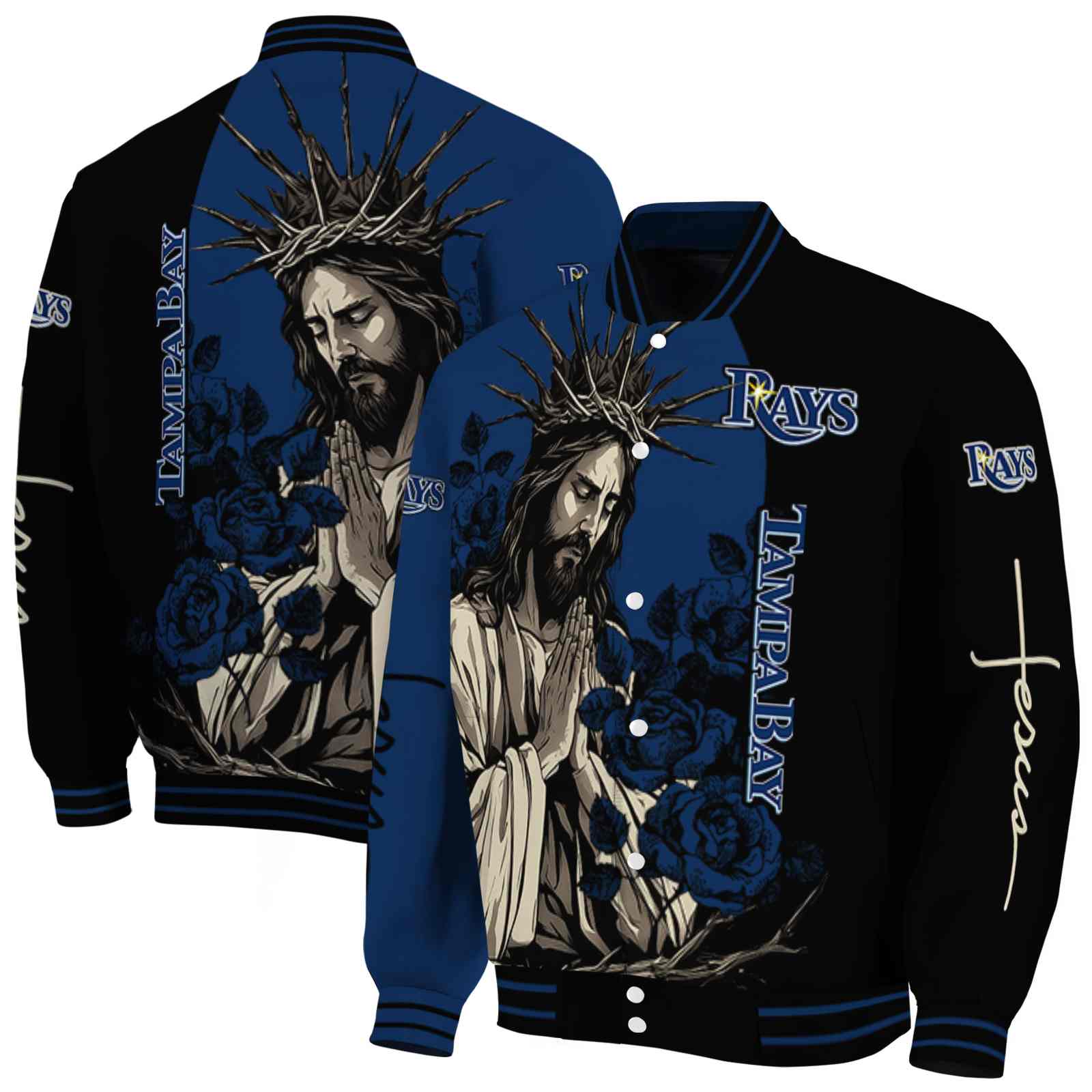Tampa Bay Rays MLB Hands In Prayer Navy Black Jacket Custom Gift For Sport Team Fans 
