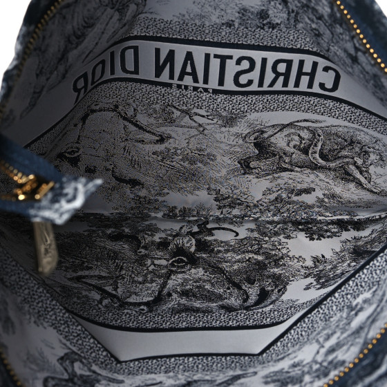 Technical Fabric Toile De Jouy Reverse Diortravel Zipped Pouch Blue Multicolor - Image 5