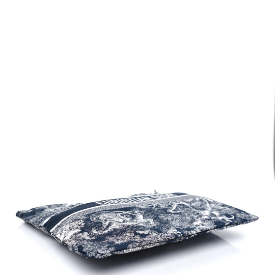 Technical Fabric Toile De Jouy Reverse Diortravel Zipped Pouch Blue Multicolor - Image 4