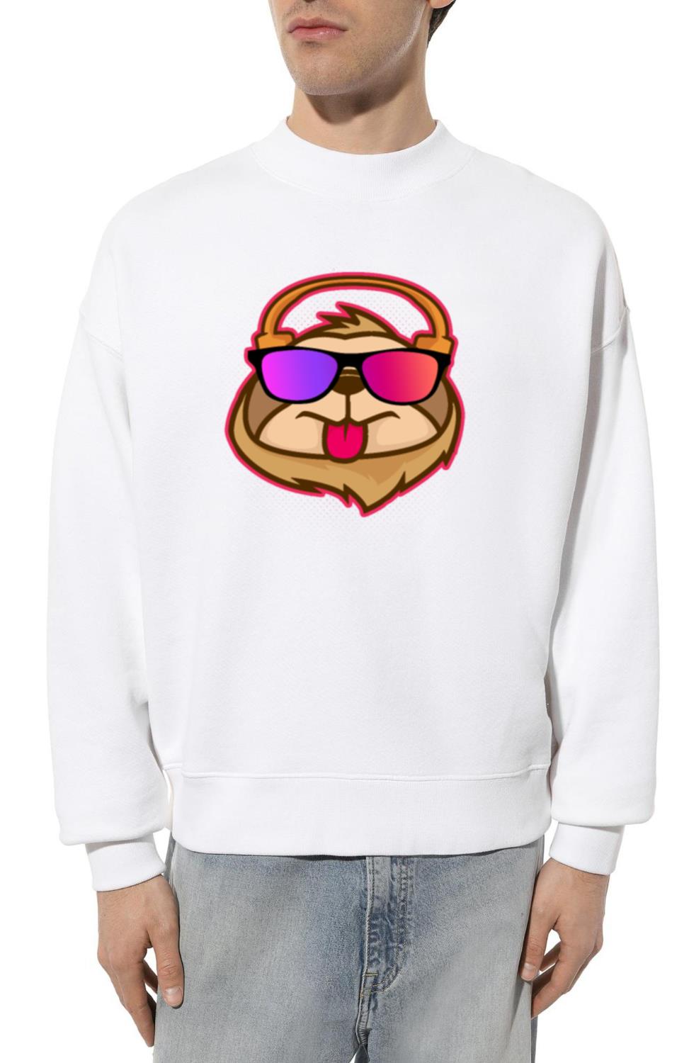 Techno House Funny DJ Sloth Glasses Gift - Unisex Sweatshirt