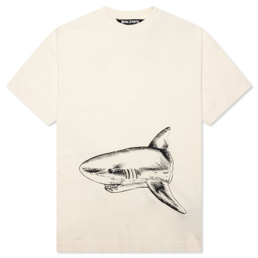 The Palm Angels Broken Shark Classic Tee - Butter/Black