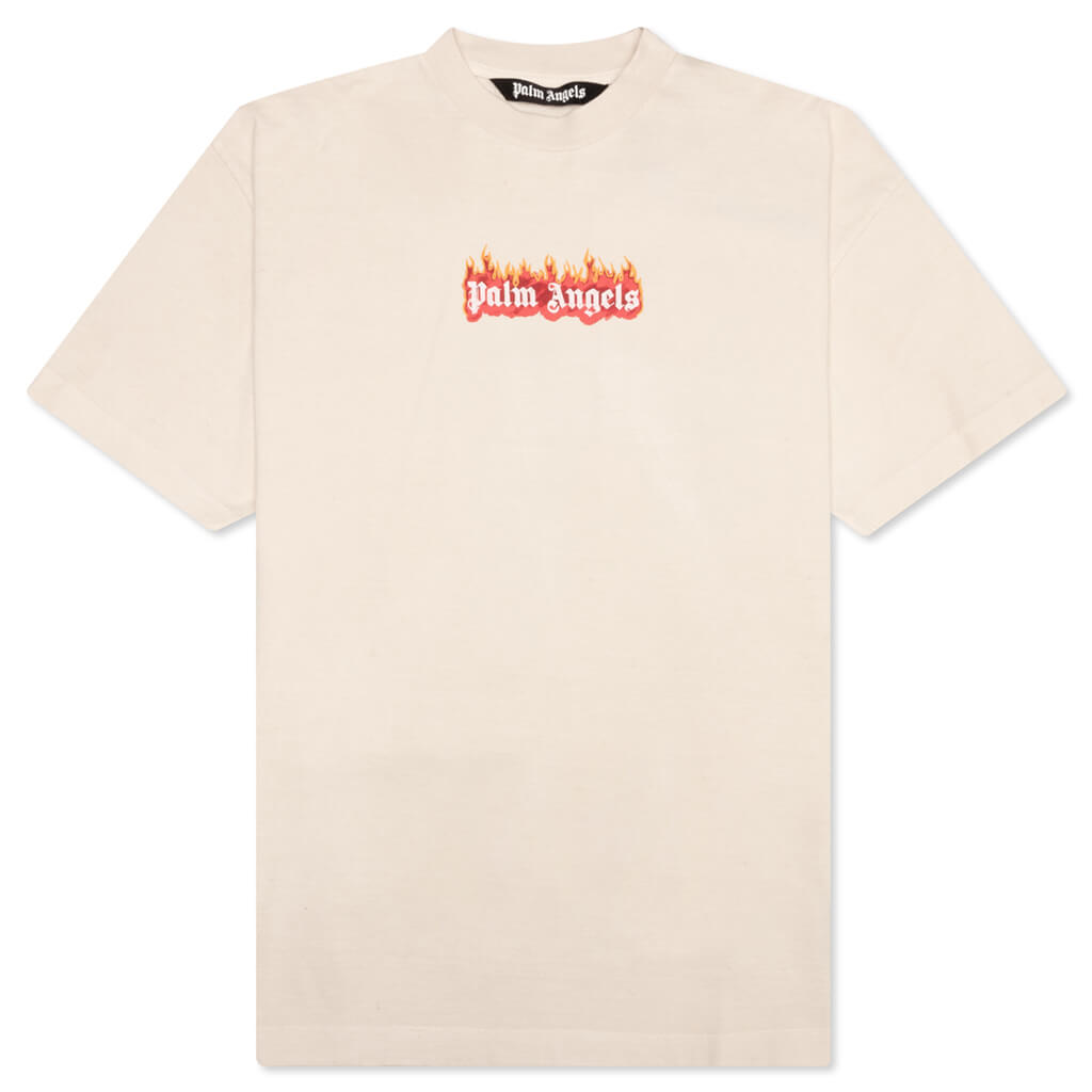 The Palm Angels GD Burning Logo Classic Tee - Off-White/Black