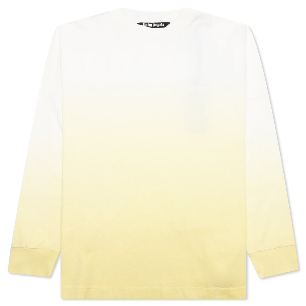 The Palm Angels Gradient Overlogo L/S Tee - Yellow/White