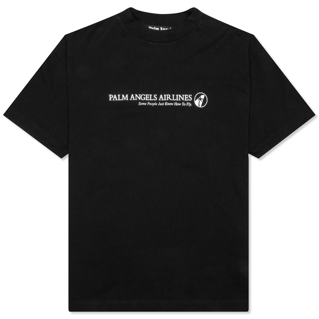 The Palm Angels Logo Palm Airlines Tee - Black/White