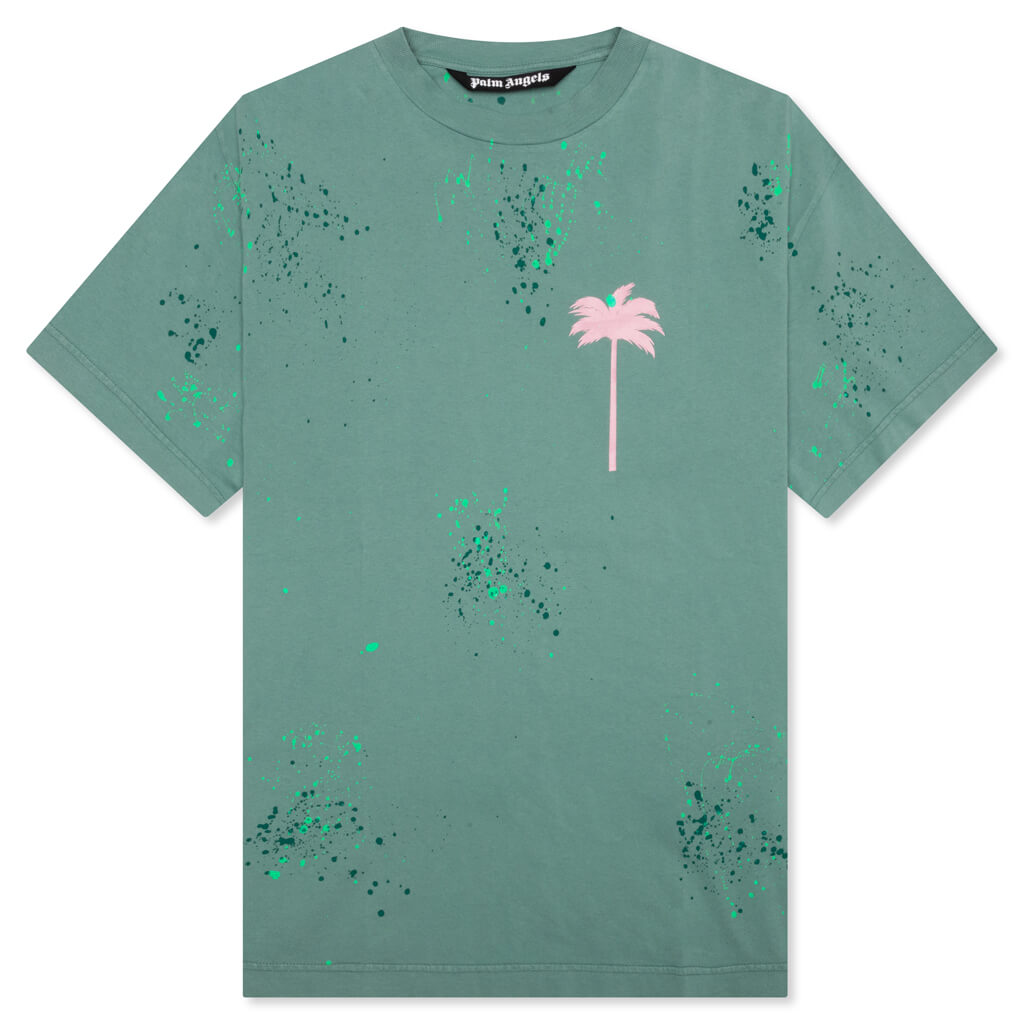 The Palm Angels PXP Painted Classic Tee - Green/Pink