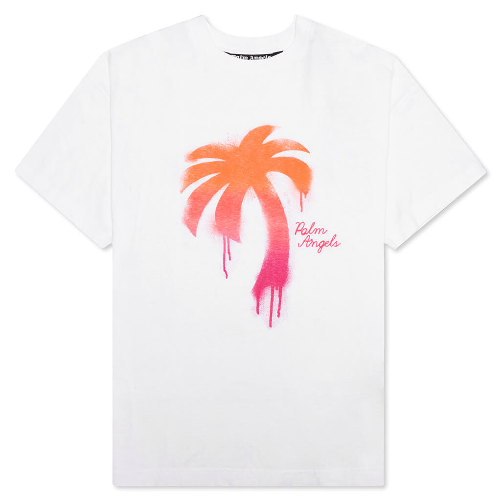 The Palm Angels The Palm Classic Tee - White/Fuchsia