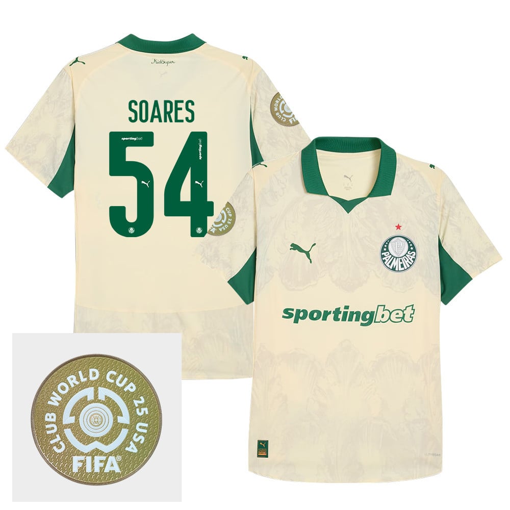 Thiago Soares 54 SE Palmeiras x KidSuper 2025/26 FIFA Club World Cup 25 USA Patch Men Jersey - Yellow