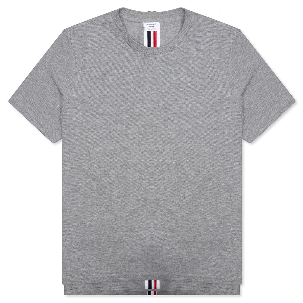 Thom Browne Center Back Stripe Pique Tee - Light Grey