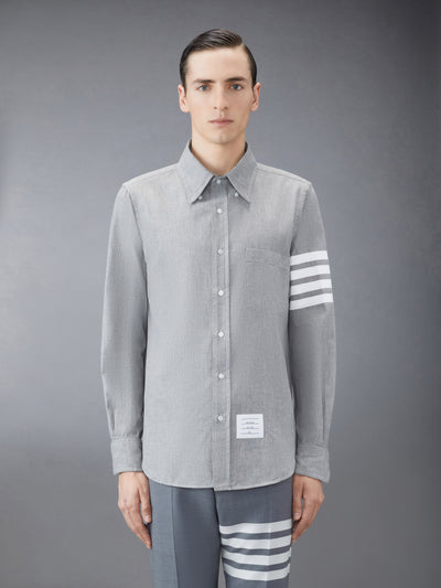 THOM BROWNE CHAMBRAY 4-BAR SHIRT -Â MED GREY