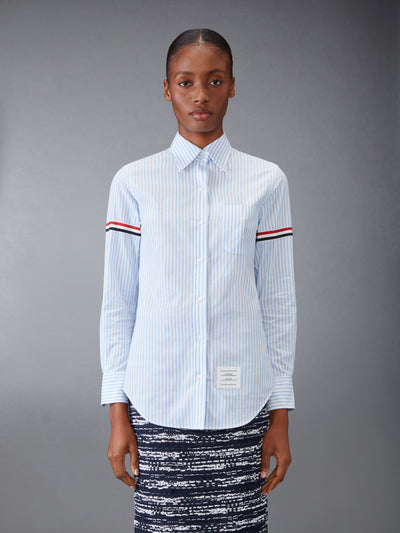 THOM BROWNE CLASSIC COTTON ARMBAND SHIRT - LIGHT BLUE