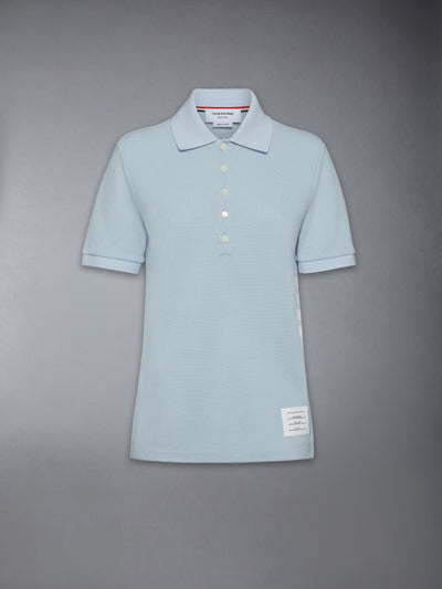 THOM BROWNE CLASSIC PIQUE 4-BAR POLO - LIGHT BLUE