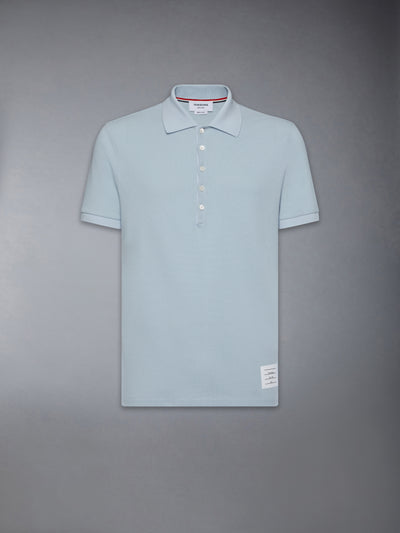 THOM BROWNE CLASSIC PIQUE 4-BAR POLO - LIGHT BLUE