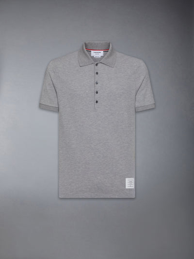 THOM BROWNE CLASSIC PIQUE 4-BAR POLO - LT GREY