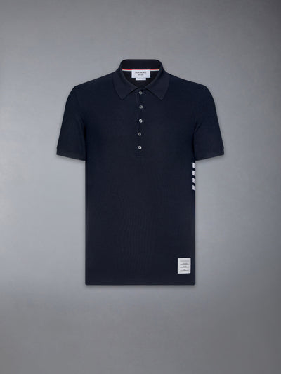 THOM BROWNE CLASSIC PIQUE 4-BAR POLO - NAVY