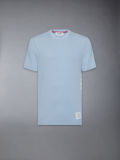 THOM BROWNE CLASSIC PIQUE 4-BAR TEE - LIGHT BLUE