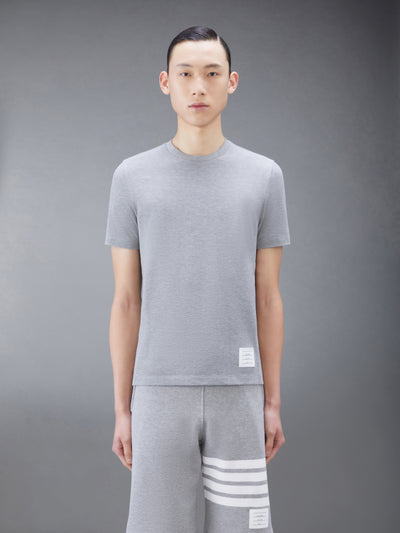 THOM BROWNE CLASSIC PIQUE 4-BAR TEE - LT GREY