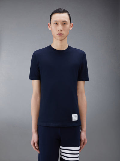 THOM BROWNE CLASSIC PIQUE 4-BAR TEE - NAVY