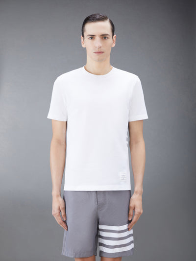 THOM BROWNE CLASSIC PIQUE 4-BAR TEE - WHITE