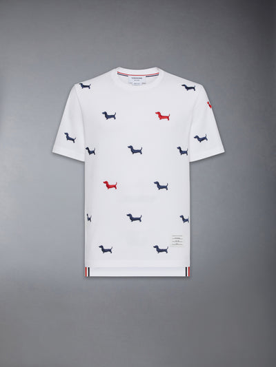 THOM BROWNE CLASSIC PIQUE HECTOR TEE - WHITE