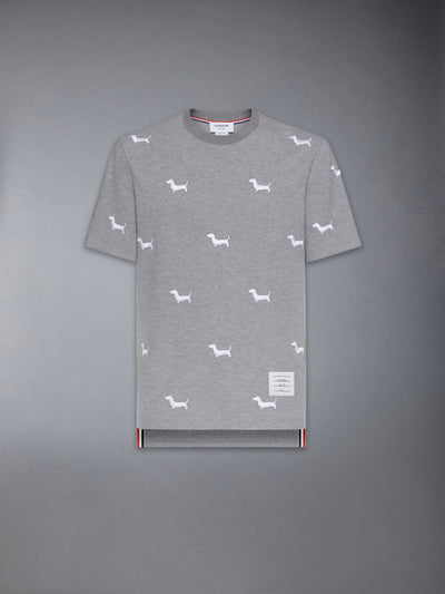 THOM BROWNE CLASSIC PIQUE HECTOR TEE -Â LT GREY