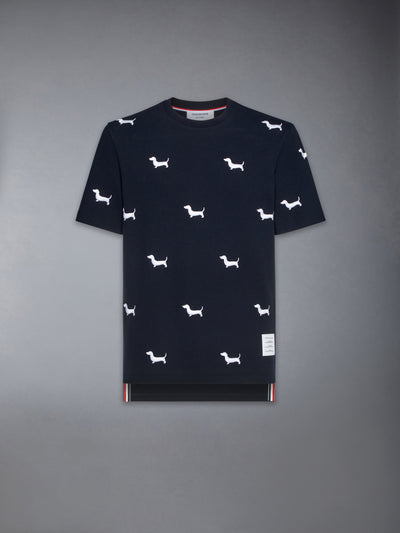 THOM BROWNE CLASSIC PIQUE HECTOR TEE -Â NAVY