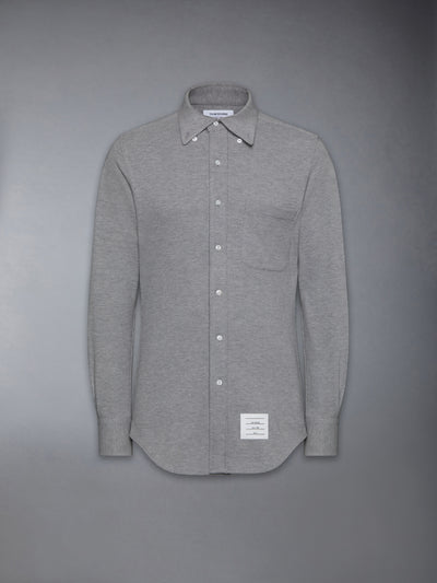 THOM BROWNE CLASSIC PIQUE STRAIGHT FIT SHIRT - LT GREY