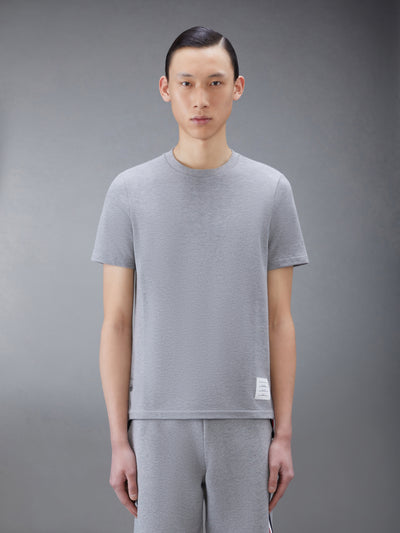 THOM BROWNE CLASSIC PIQUE STRIPE TEE - LT GREY