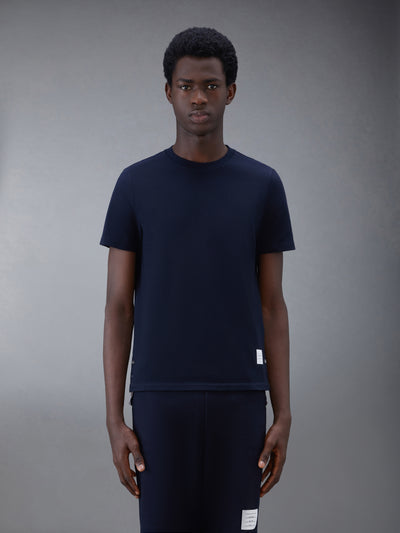 THOM BROWNE CLASSIC PIQUE STRIPE TEE - NAVY