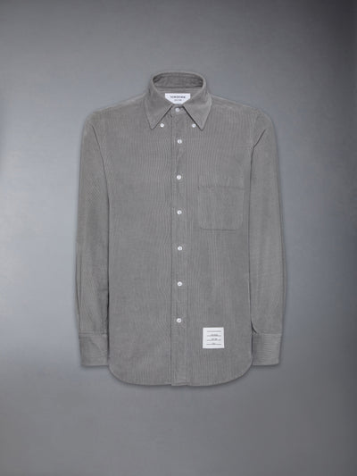 THOM BROWNE CORDUROY STRAIGHT FIT SHIRT -Â LT GREY