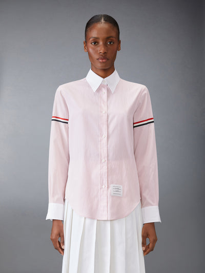 THOM BROWNE COTTON SILK ARMBAND POINT COLLAR SHIRT -Â LT PINK