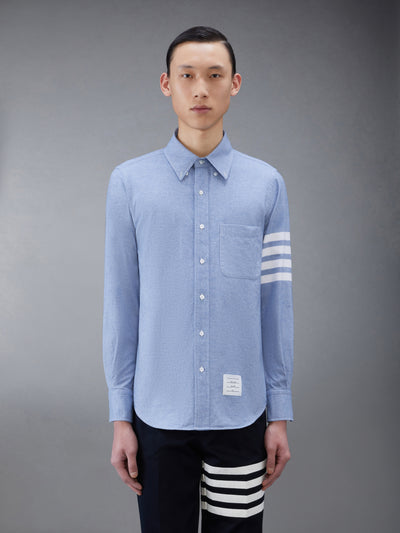 THOM BROWNE FLANNEL 4-BAR SHIRT -Â LIGHT BLUE